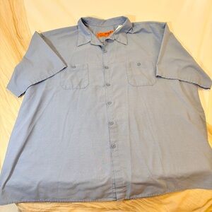Red Kap Work Shirt Mens Blue Button Down Long Sleeve Size 5XL